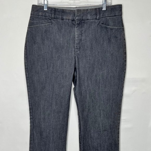 (SOLD)Gloria Vanderbilt Pants sz 12 Gray Trouser Jean Business Casual Stretch - Picture 3 of 9